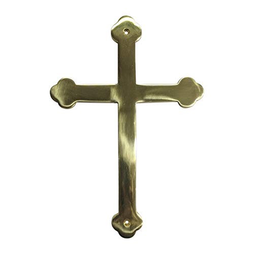 Cross Brass Door Sign 